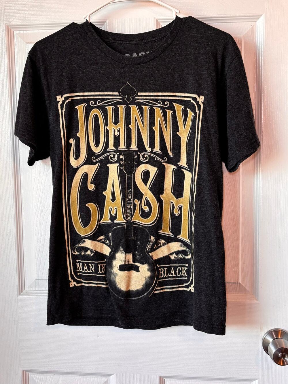Johnny Cash Man in Black Graphic T-Shirt Size Small Black Country Music Tee
